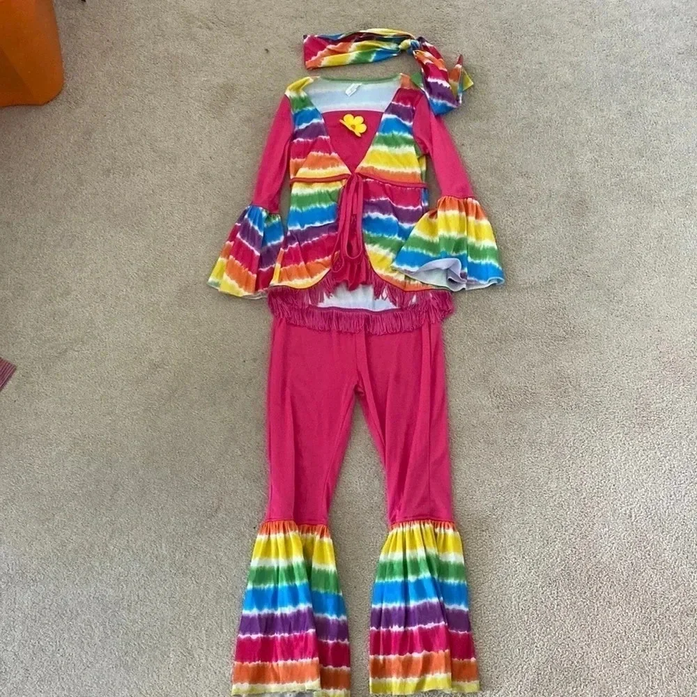 Flower power hippie costume size 8 to 10
